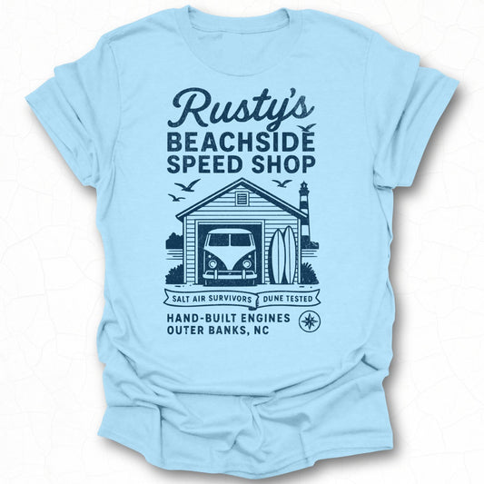 Rusty's Beachside Speed Shop Hand-Built Engines Shirt