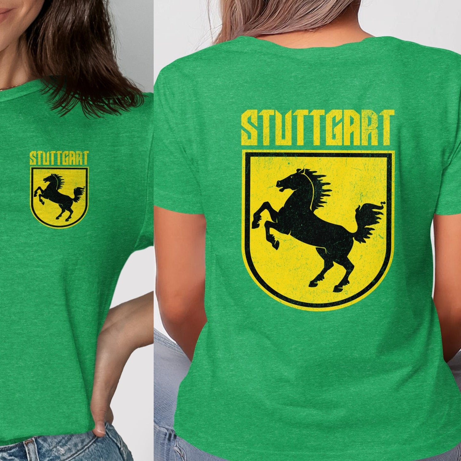 Stuttgart Crest Design Green Graphic T-Shirt product