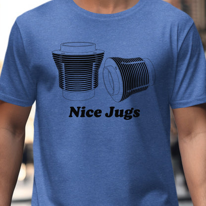 Nice Jugs Graphic Design on Blue Shirt product