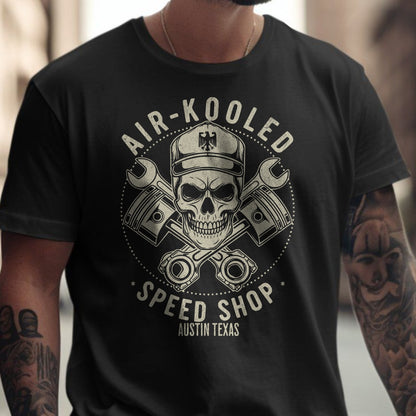 Air-Kooled Speed Shop Austin Texas Skull T-Shirt product type