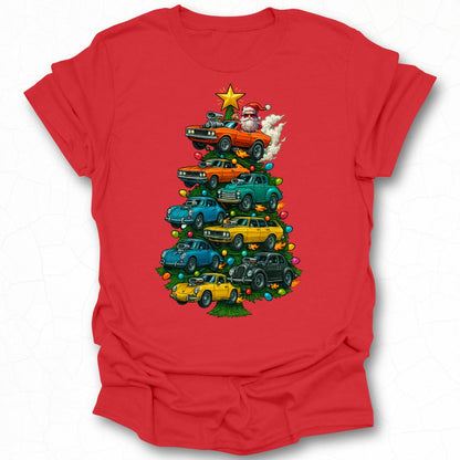 Vintage Cars Christmas Tree Graphic T-shirt product