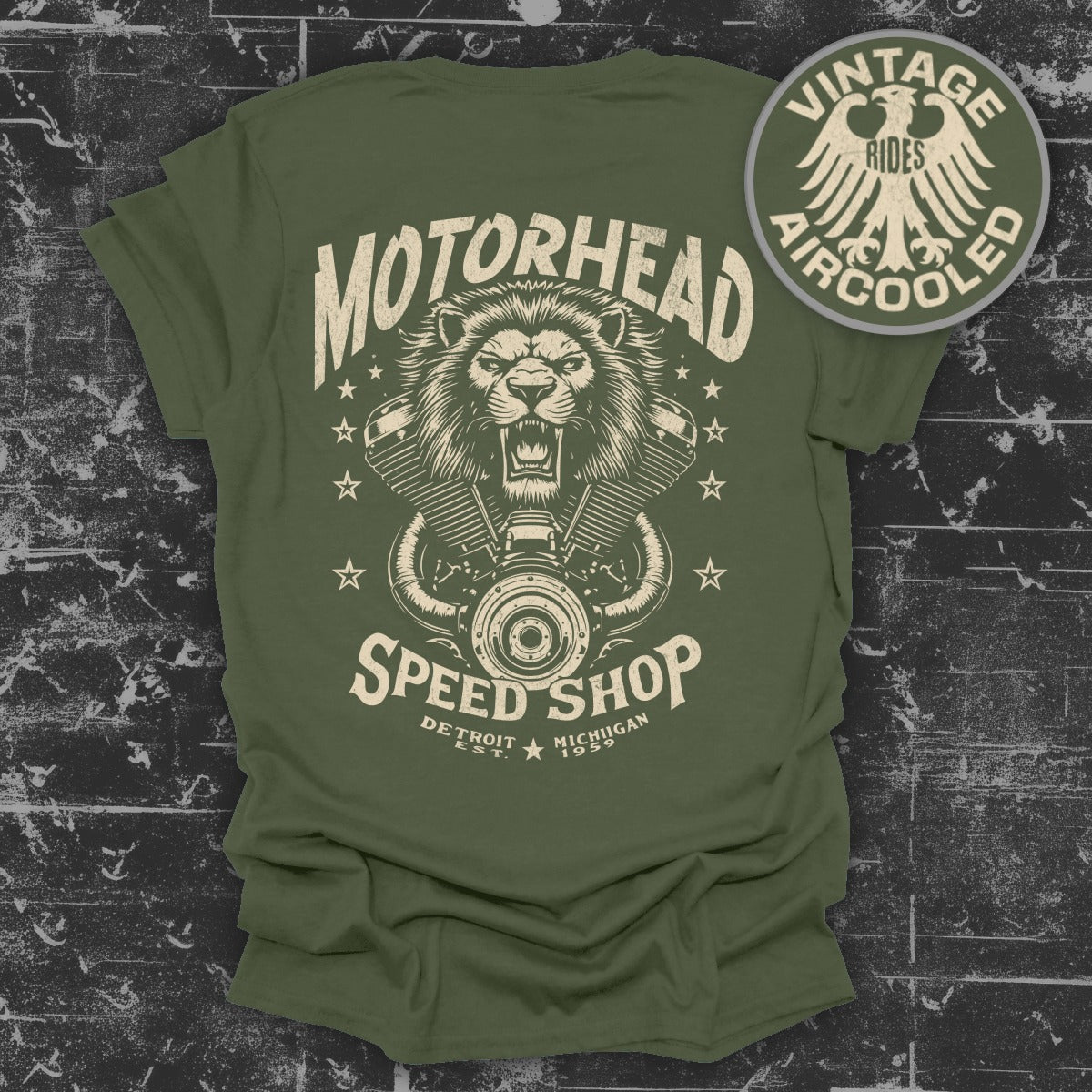 Motorhead Speed Shop Vintage Rides Aircooled Tee