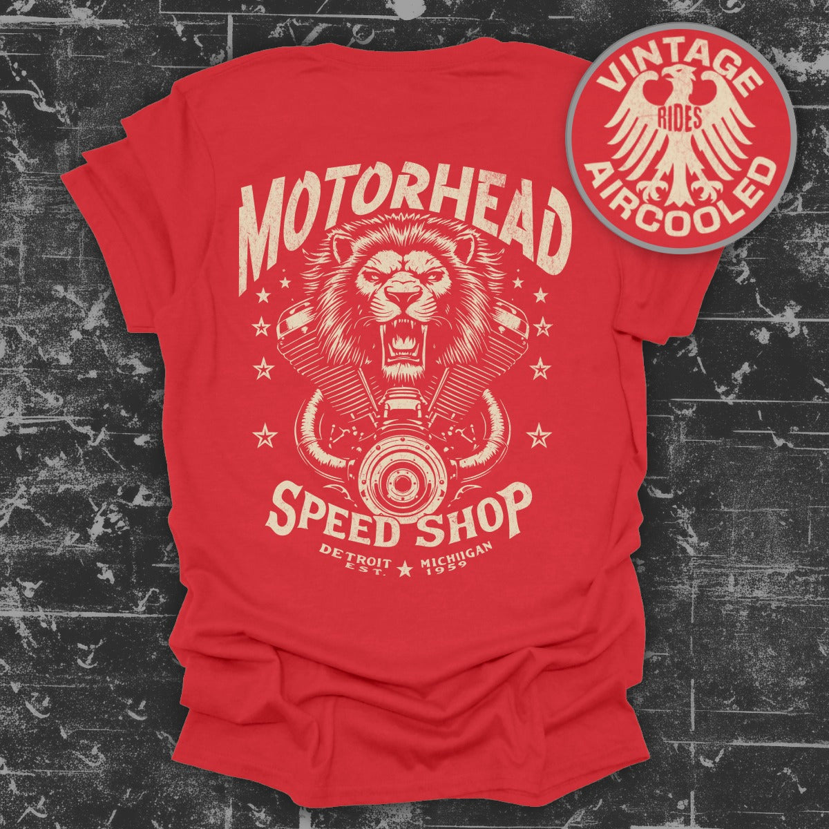 Motorhead Speed Shop Red Vintage Rides T-shirt