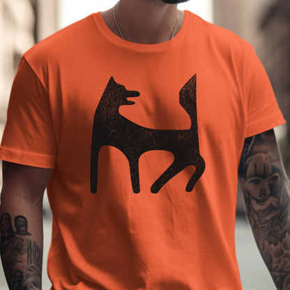 Orange T-shirt with Artistic Dog Graphic product type