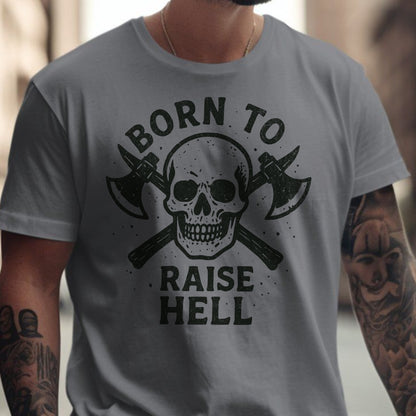 Born to Raise Hell Skull and Axes Graphic Tee