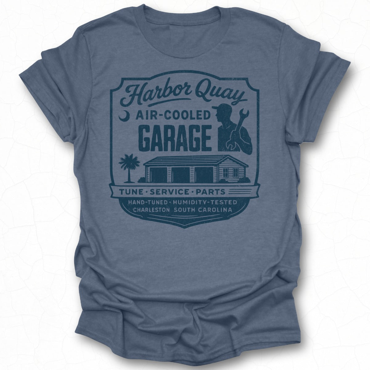 Harbor Quay Air Cooled Garage T-shirt Charleston South Carolina