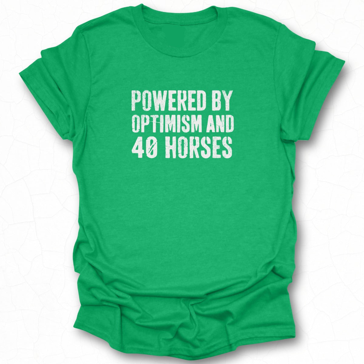 Powered by Optimism and 40 Horses T-shirt