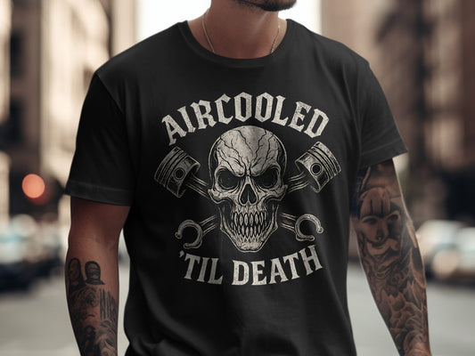 Aircooled Til Death Graphic Skull T-Shirt product