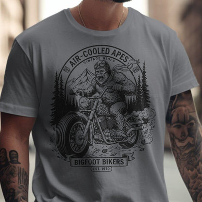 Air-Cooled Apes Bigfoot Bikers Graphic T-Shirt