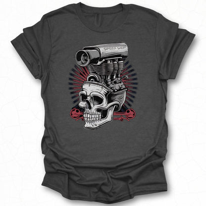 Vintage Speed Shop Skull Engine Design T-shirt
