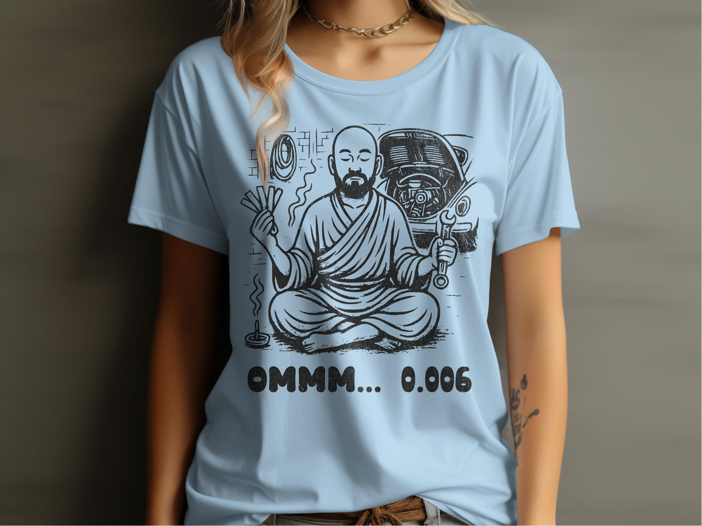 Meditating Robot Design Funny Graphic Tee product