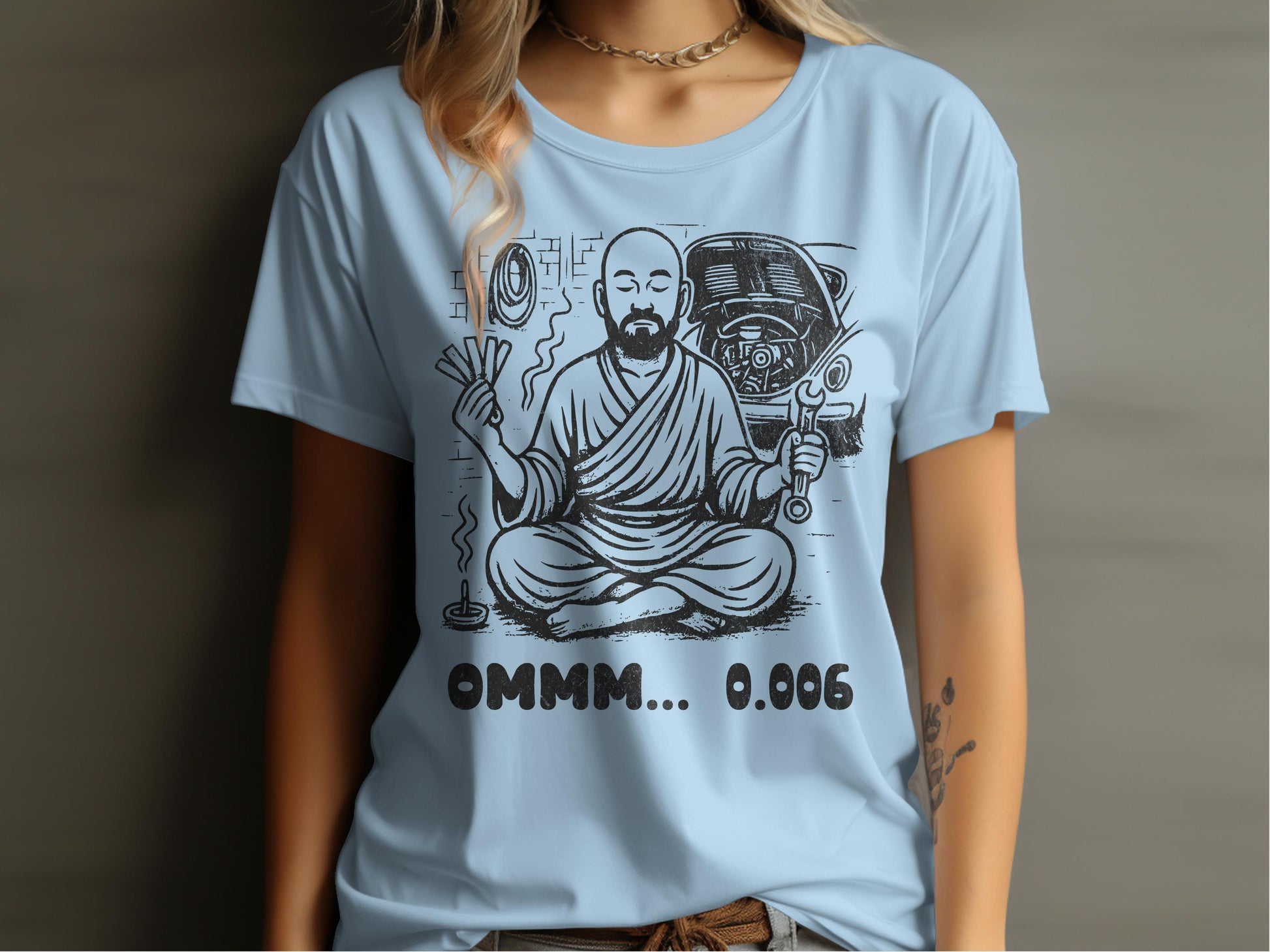 Meditating Robot Design Funny Graphic Tee product