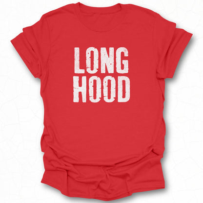 Long Hood Text Graphic Print T-Shirt Fashion Apparel