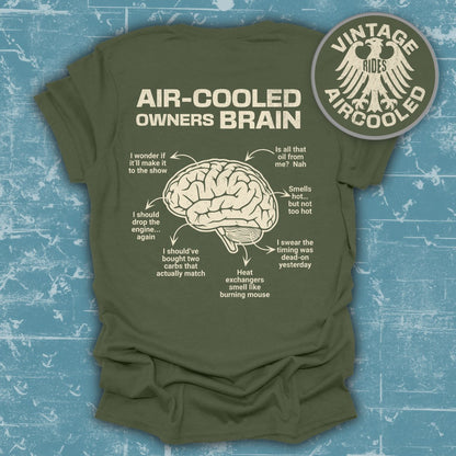 Vintage Rides Air-Cooled Owners Brain T-Shirt product type