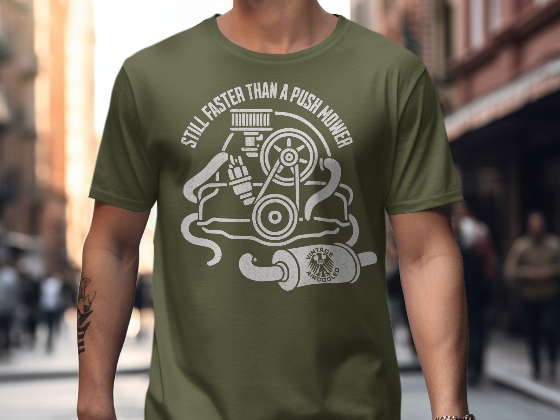 Still Faster Than a Push Mower Graphic T-Shirt Product