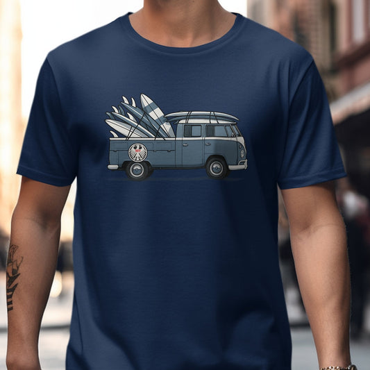 Cool Blue Van with Surfboards Graphic T-Shirt product
