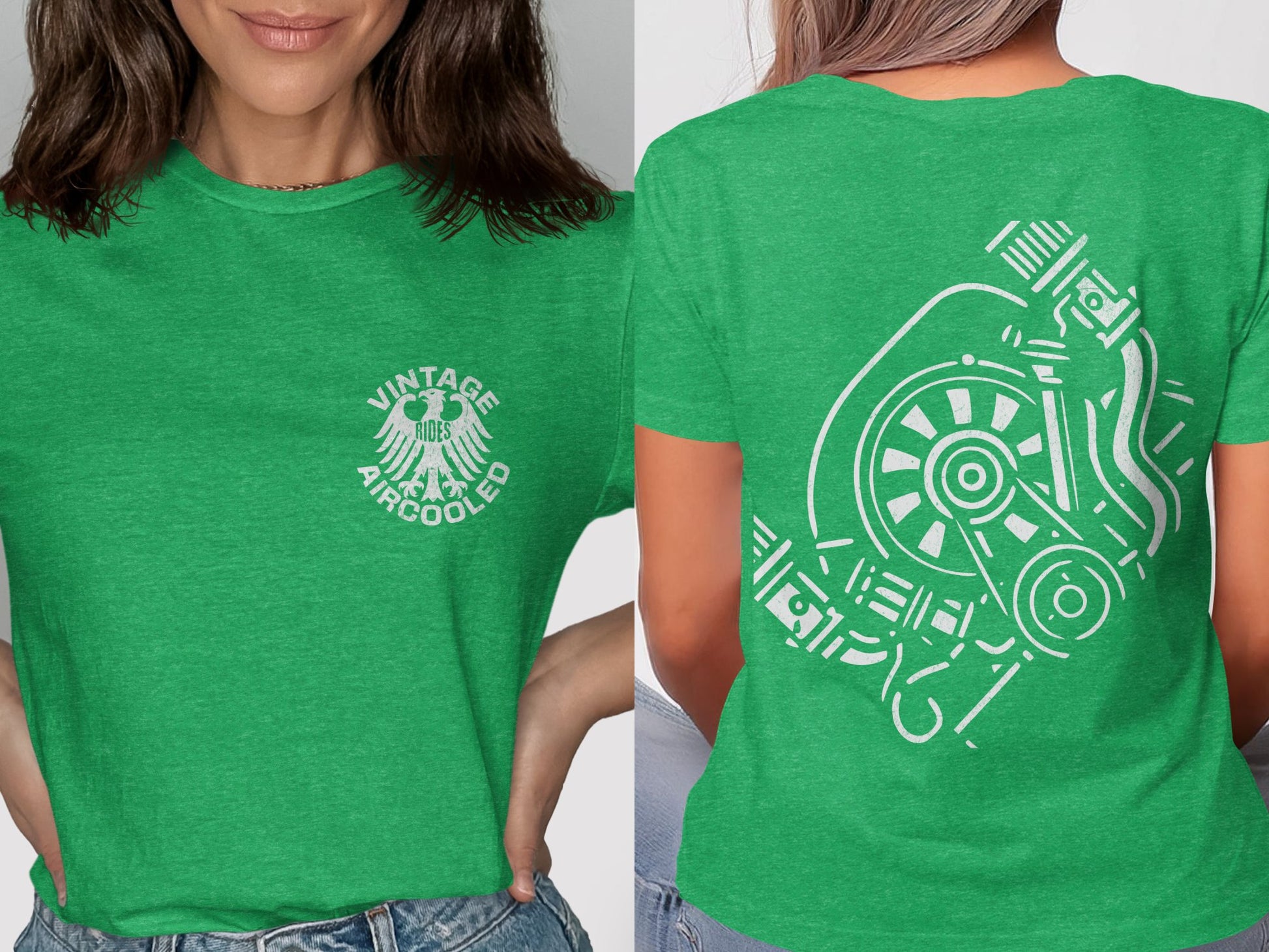Vintage Aircooled Design Green Graphic Shirt product type